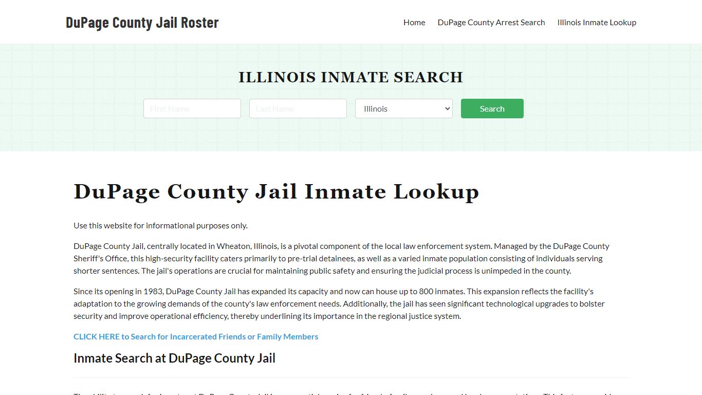 DuPage County Jail Roster Lookup, IL, Inmate Search